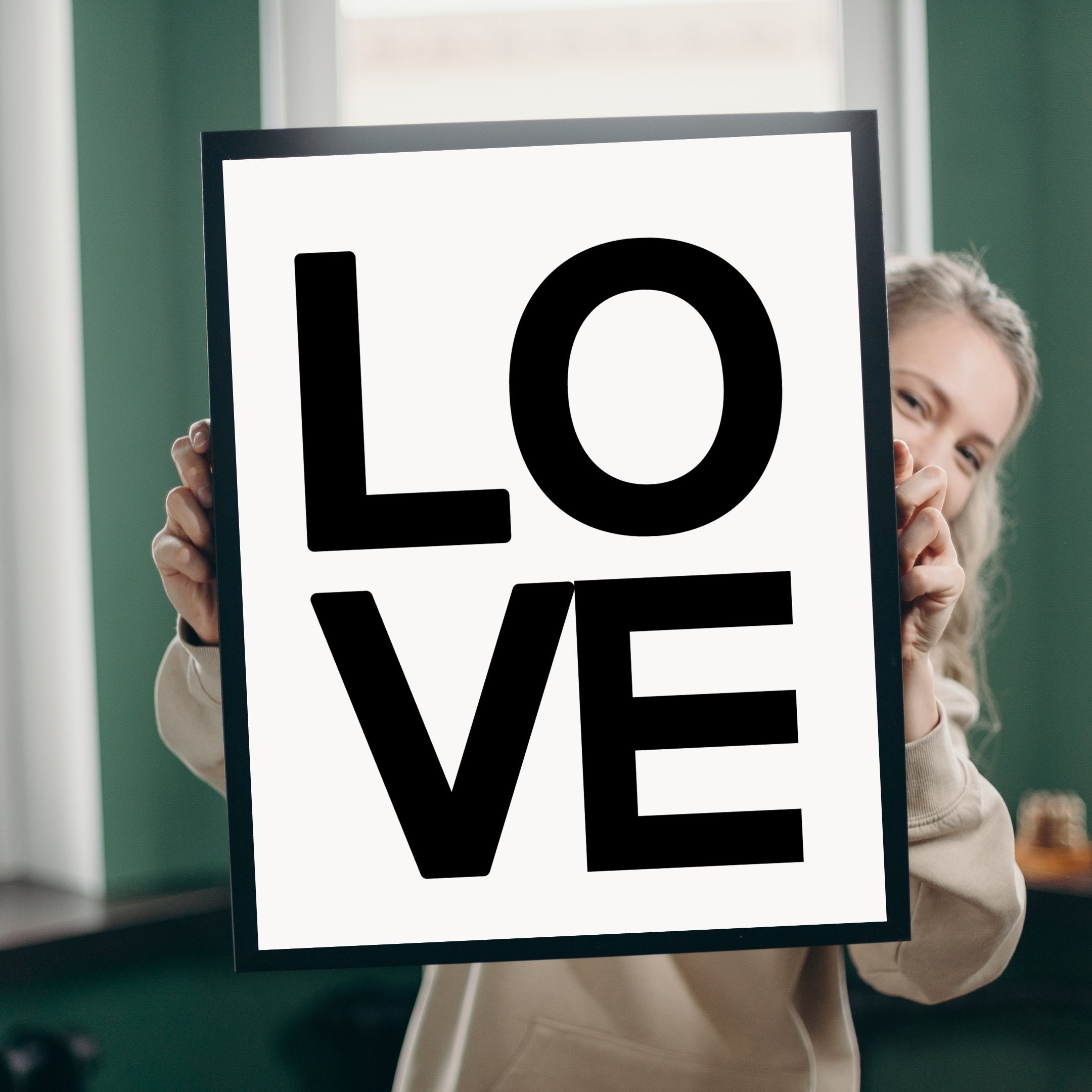 LOVE Printable Wall Art Minimalist Classic Typographic Home Decor for