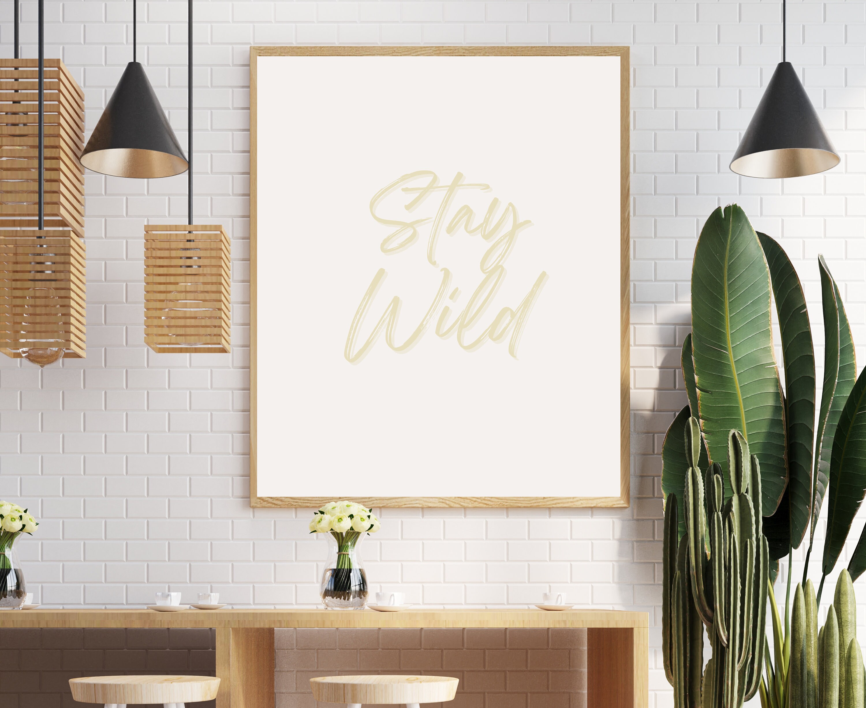 Minimalist Printable Wall Art Sign Stay Wild Dorm Decor Gift for Her ...