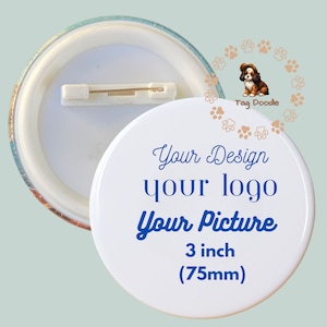 Personalized Customized Pin Buttons/Badges, Optional Holographic Finish - Ideal Custom Gift