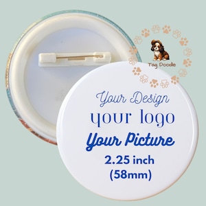 Personalized Customized Pin Buttons/Badges, Optional Holographic Finish - Ideal Custom Gift
