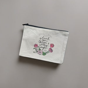 Christian Canvas Pouch: Biblical Affirmations, Identity in Christ, Travel & Makeup Organizer