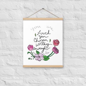 Biblical Affirmation Floral Wall Art: Identity in Christ