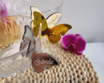 Butterfly drink marks, Personalized glass decor, Custom wine charm, Wedding wine charms, Gold wine charms, Wine charms, Wedding charms