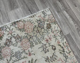 3.1x5.6 Ft, 3x6 Pink Green Beige Vintage Runner, 3x6 Turkish Runner, Livingroom Bedroom Office Kitchen Diningroom Entry Runner, Home Decor
