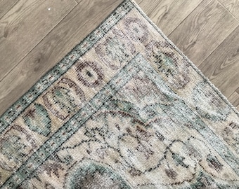 6x8 Faded Purple Green Beige Vintage Rug, 6x8 Turkish Rug, Oushak Livingroom Bedroom Diningroom Kitchen Dorm Rug, Home Decor, 5.6x8.2 Ft
