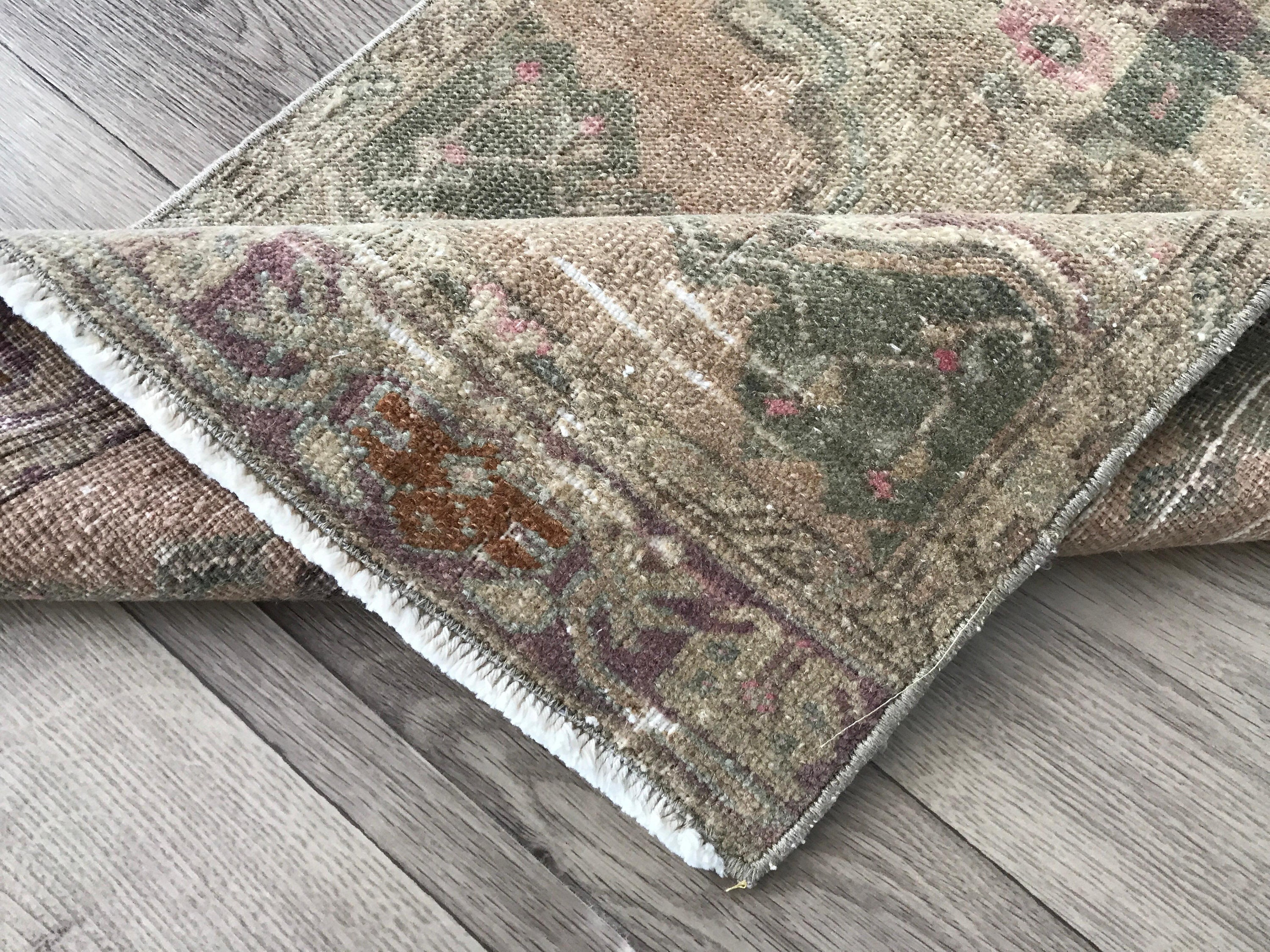 2x3 Handmade Beige Green Turkısh Rug, Anatolian Rug, 2x3 Unique Green