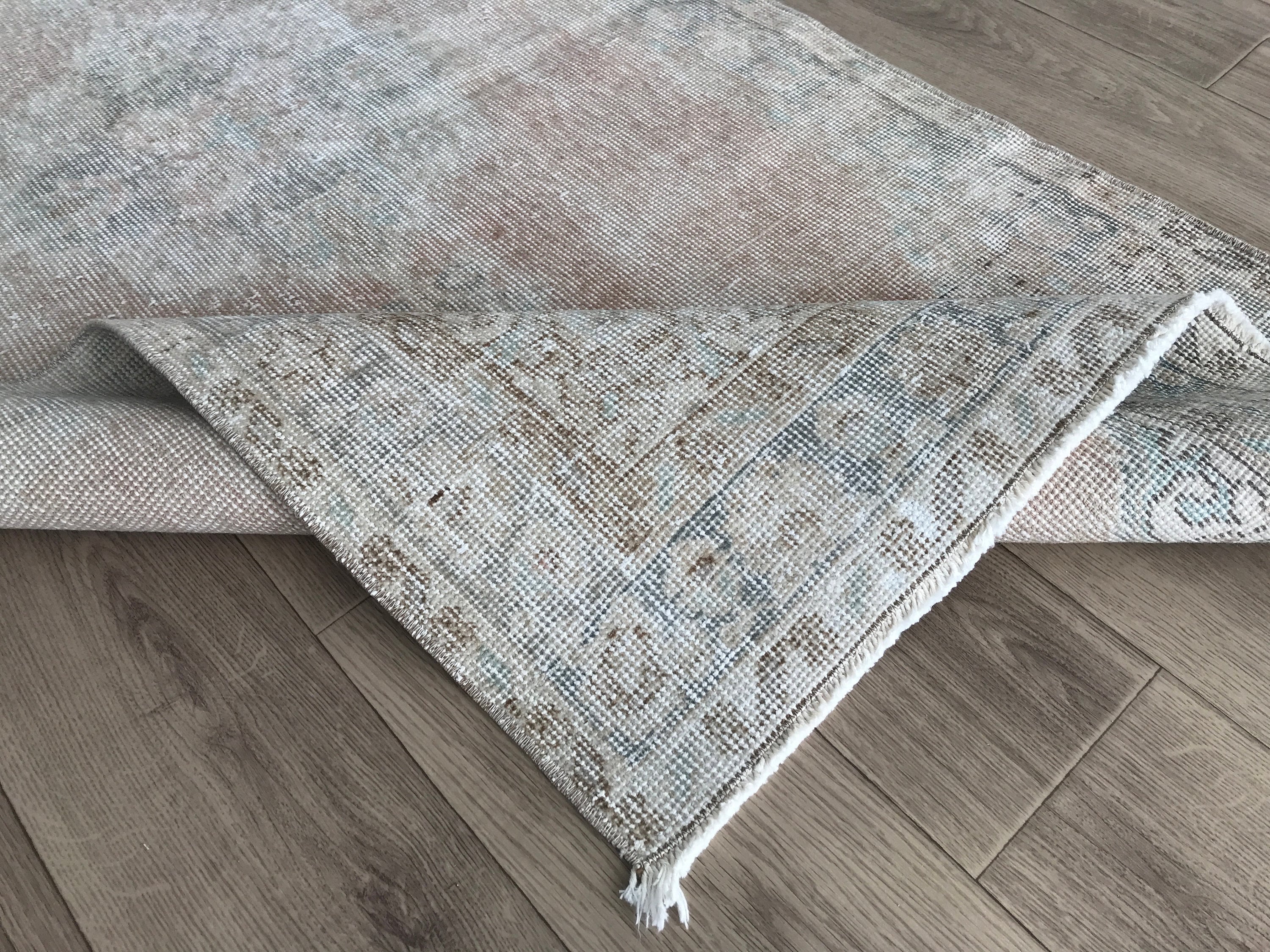 3x6 Faded Red Blue Turkish Runner Rug, 3x6 Handmade Blue Red Vintage Rug, Oushak Runner, Bedroom Kids Entry Runner, Home Decor, 2.9x6.2 Ft