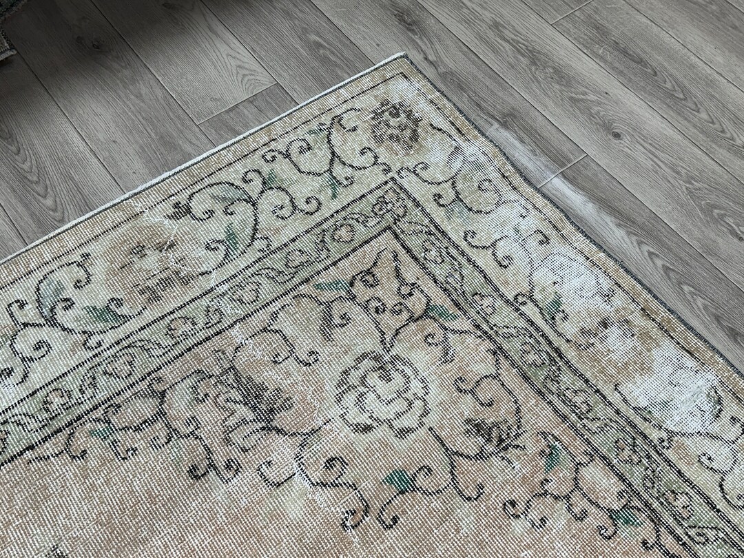 7x11 Orange Blue Green Turkish Area Rug, 7x11 Oushak Large Rug, Vintage ...