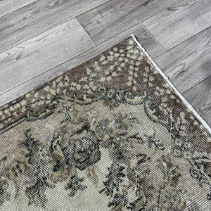 4x7 Beige Green Purple Oushak Rug, 4x7 Turkish Antique Rug, Vintage Livingroom Kitchen Bathroom Bohemian Natural Rug, Home Decor, 3.6x6.7 Ft