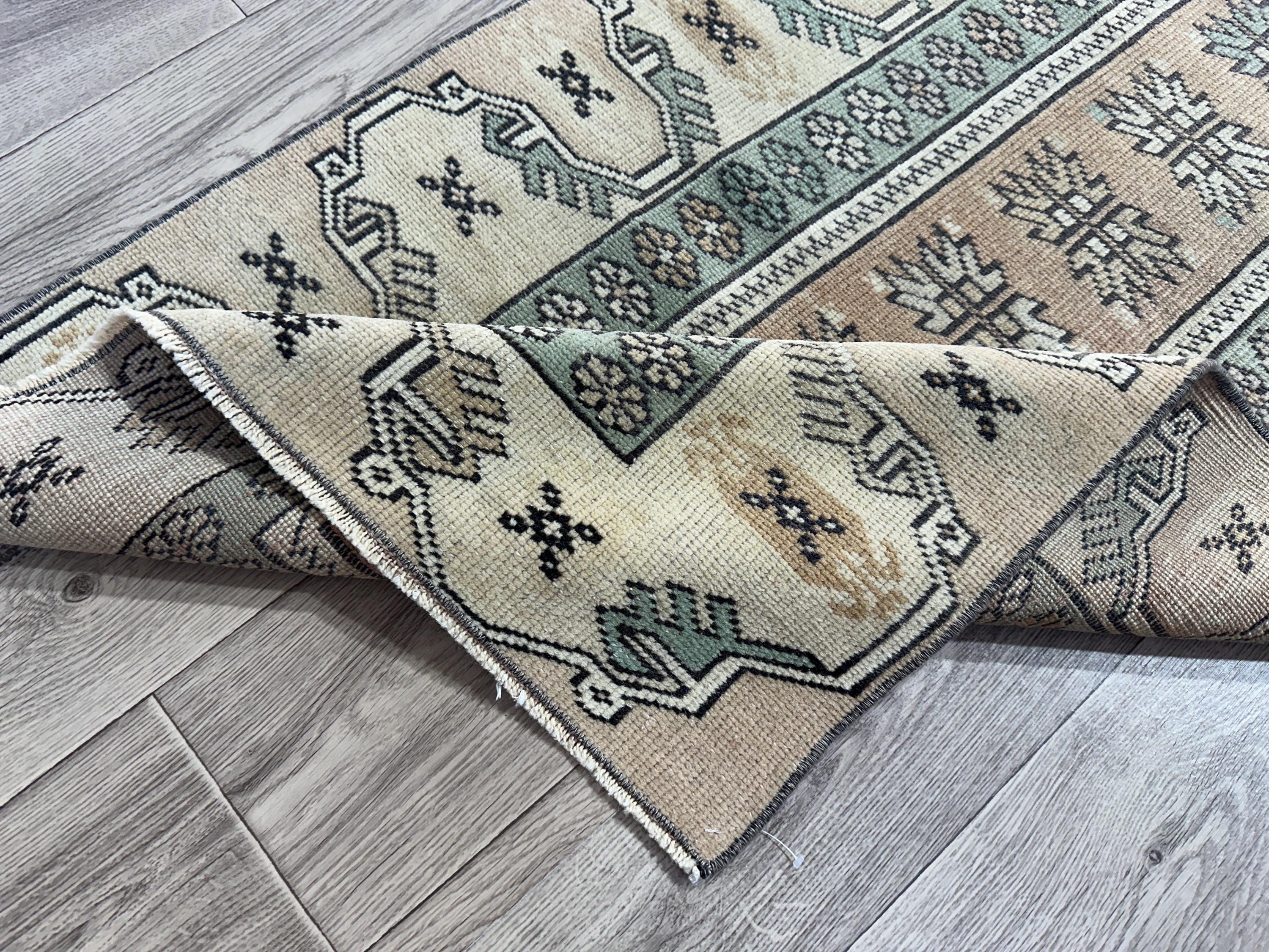 2.2x8.3 Ft, 2x8 Red Blue Green Beige Vintage Runner Rug, 2x8 Oushak Runner, Turkish Hallway Entryway Kitchen Patio Bedroom Runner, Handmade