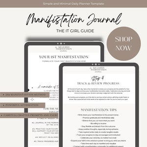Digital Manifestation and Gratitude Journal | Self Care & Mindfulness Journal | Daily Reflection and Mental Health Tracker | 133 Pages