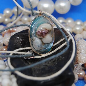 River Trinkets- uv resin art- unique jewelry- handmade necklace- one of a kind gift- seashells- natural- cottagecore- mermaid style