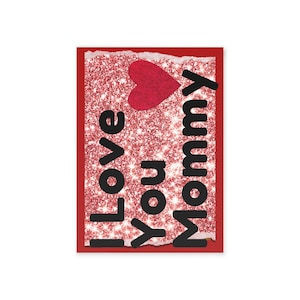 Biglietto d'auguri "Ti amo mamma", biglietto carino per la festa della mamma, dolce biglietto illustrato per mamma e figlio, biglietto per un messaggio familiare sentito.