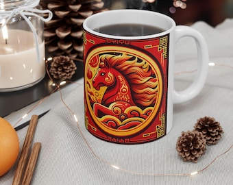Taza del Año del Caballo 2026, regalo del zodiaco del Año Nuevo Chino