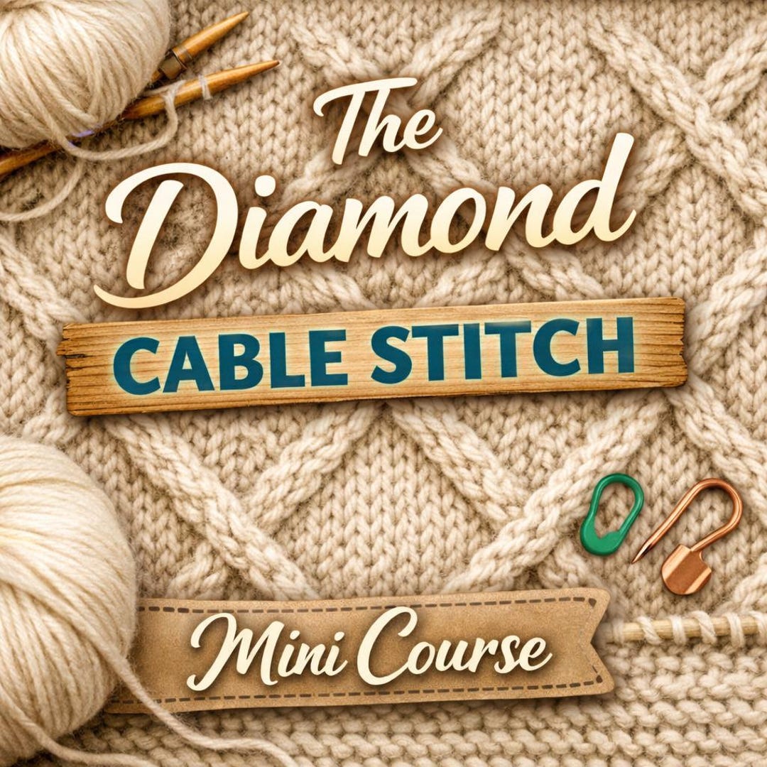 Diamond Cable Scarf Knitting Mini Course & Pattern | PDF Download - Etsy