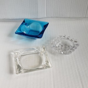 Vintage Glass Ashtray Lot of 3