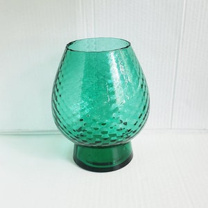 Vintage Empoli Italy Optic Emerald Green Apothecary Jar