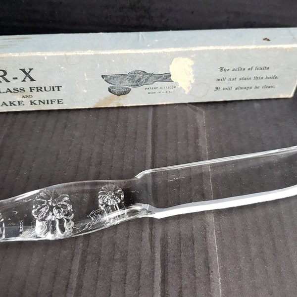 Vintage DUR-X Glass Cake/Fruit Knife