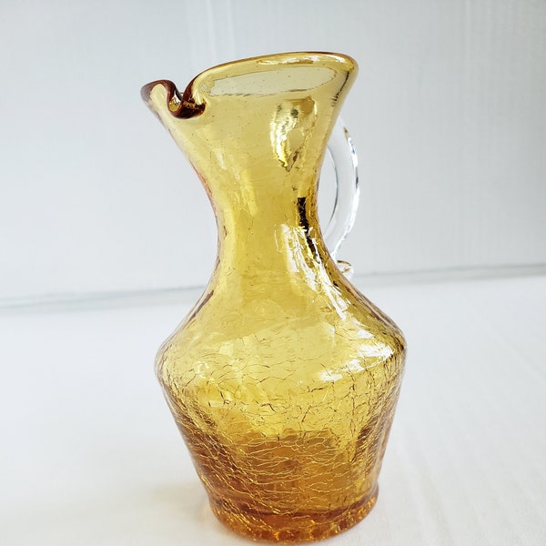 Vintage Crackle Glass Pitcher