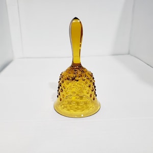 Vintage Fenton Colonial Amber Hobnail Dinner Bell No. 3667