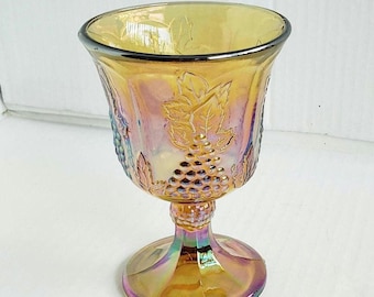 Vintage Colony Glass Harvest Carnival (Amber) Water Goblet 5.25". Discontinued. Circa 1973-1976.