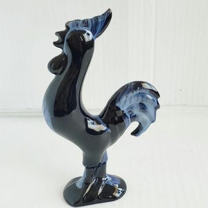 Vintage Huronia Pottery 6.5&quot; Rooster. Original Label
