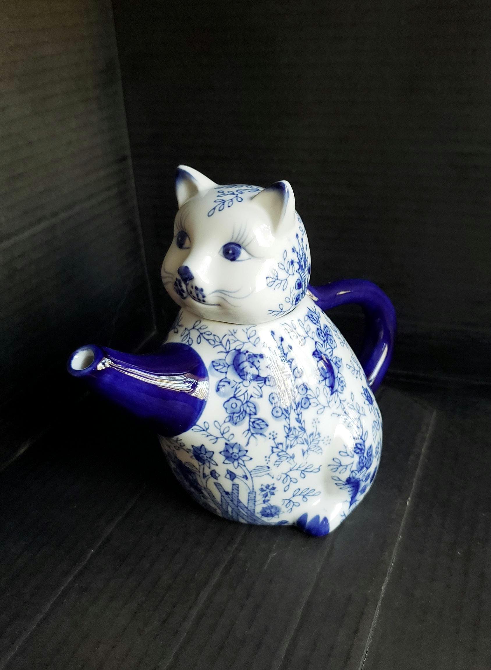 vintage cat ティーポット 猫 enesco 置物 陶器 vintage cat ティーポット 猫 enesco 置物 陶器