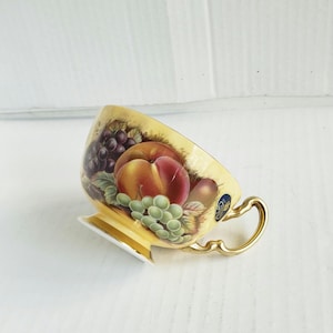Vintage John Aynsley Orchard Gold Pattern Footed Cup. Discontinued Pattern. Circa 1989-2015. Original Label.