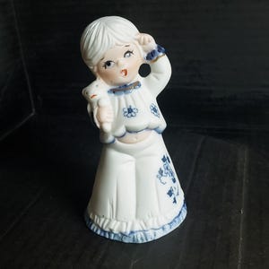 Vintage 4.5&quot; Jasco Bell. Girl with Bear. Original Label.