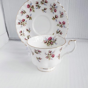 Vintage Royal Albert Winsome Pattern Footed Cup and Saucer Set