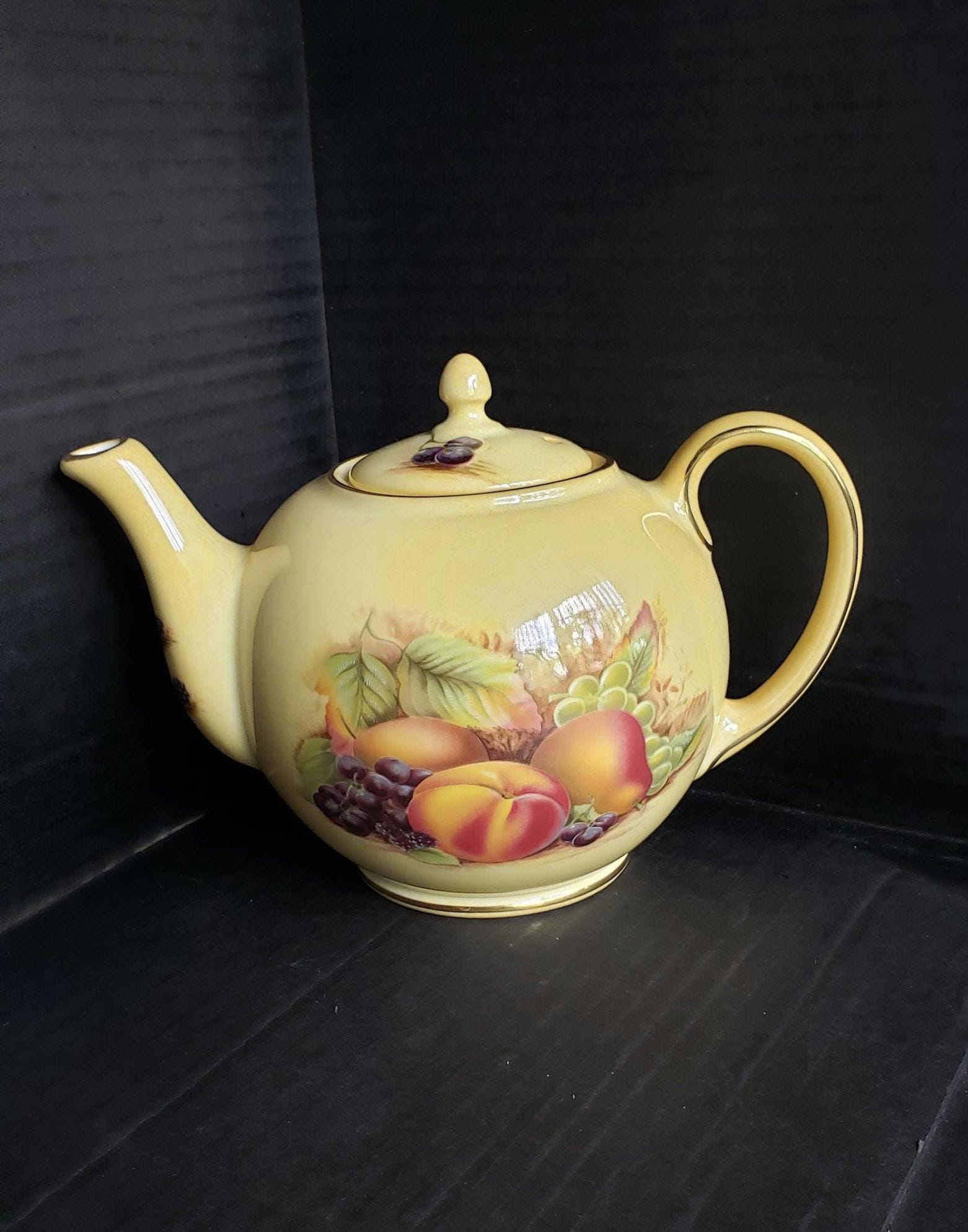Aynsley Orchard Gold Teapot - Etsy