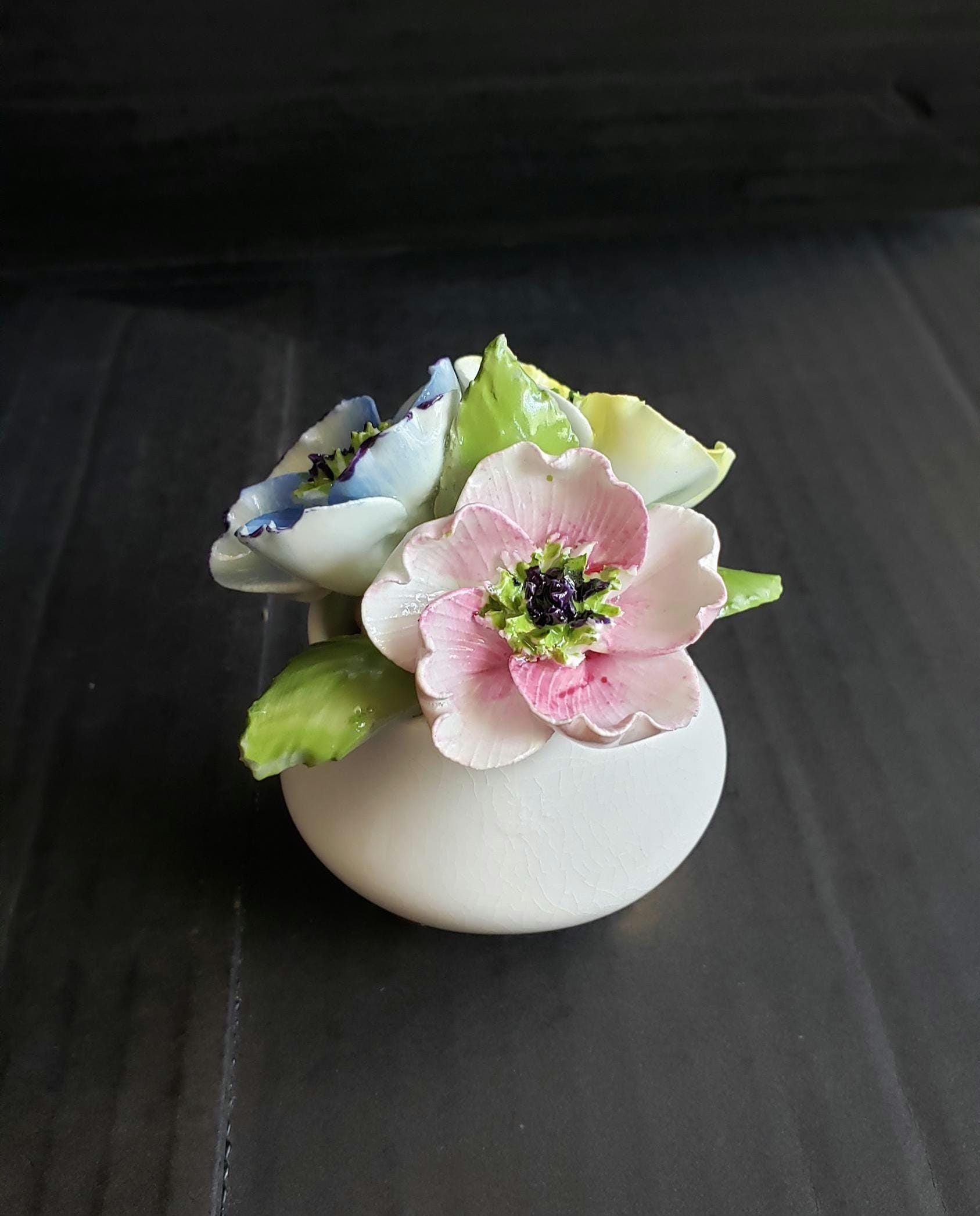 Porcelain Flower Basket - Etsy