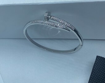 BRAND NEW Gold, Silver and Rose Gold Nail Bracelet, With Diamonds Inspired, Prom Wedding Gift