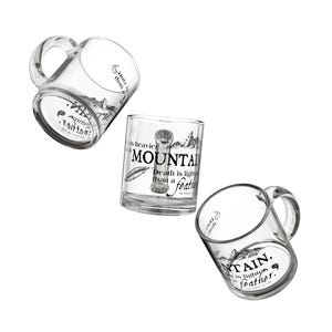 Wheel of Time Quote Glass Mug, 10 oz &quot;Duty is heavier than a Mountain, Death is lighter than a Feather.&quot;