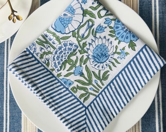 Soft Cotton Hand block printed napkins