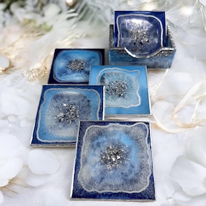 Coaster set, cup coasters, table coasters, epoxy coasters, party decoration, birthday gift, table decoration, resin art