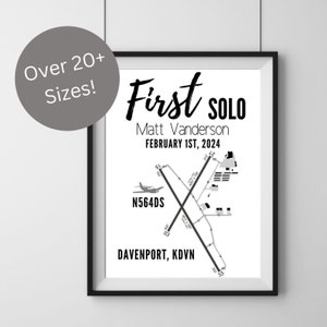 Custom First Solo Flight Student Pilot Digital Download Private Pilot Personalized Flight Training Milestone Award Artwork Gift for Pilot