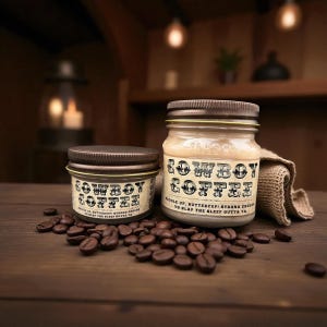 Cowboy Coffee (Fresh Coffee Scent): Western Candles, Rustic Candles, Hand-Poured in Arizona, Coconut Apricot Soy Wax - Gift Items
