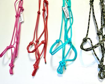 2-knot Rope Halter – Soft Feel, Assorted Colors, Newborn to Draft Sizes