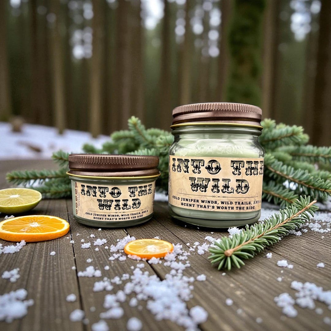 Into the Wild (frosted Juniper Scent): Western Candles, Rustic Candles ...