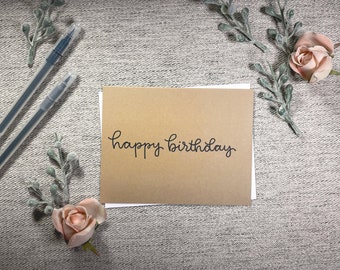 Happy Birthday Card on Brown Kraft Cardstock