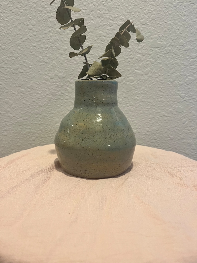Blue Clay Vase Etsy