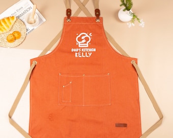 Custom Embroidered Canvas Apron for Men: BBQ, Cooking, Workshop