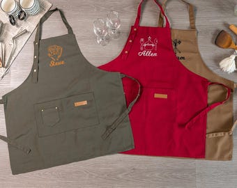 Personalised Apron, Canvas Apron for Men, Baking Apron Gifts, Custom Name Home Cooking Chef Apron, Easter gift for her