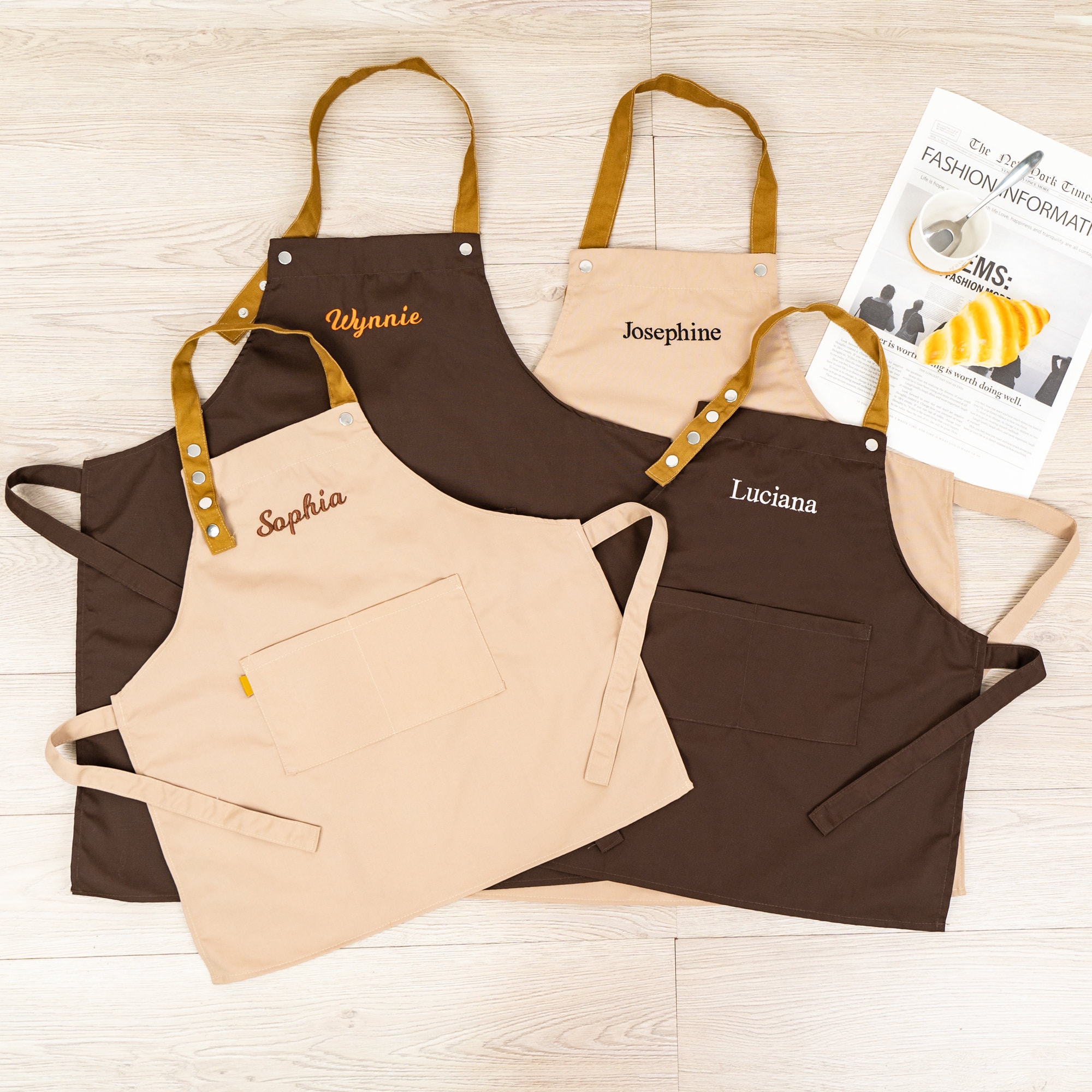 Personalized aprons for kids, Custom embroidered toddler aprons with pockets, Canvas aprons, Chef aprons, Cooking aprons, Gifts for Family