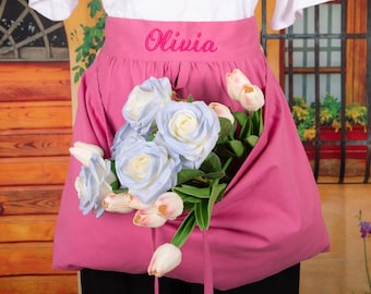 Personalized Egg Gathering Apron: Embroidered Farmhouse Harvest Apron