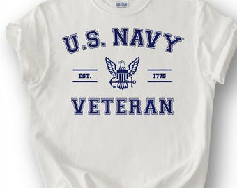 U.S. Navy Veteran Est 1775 Shirt, Navy Eagle Emblem Tee, Retired Sailor Military T-Shirt, Patriotic USN Veteran Gift, Proud Navy Tee