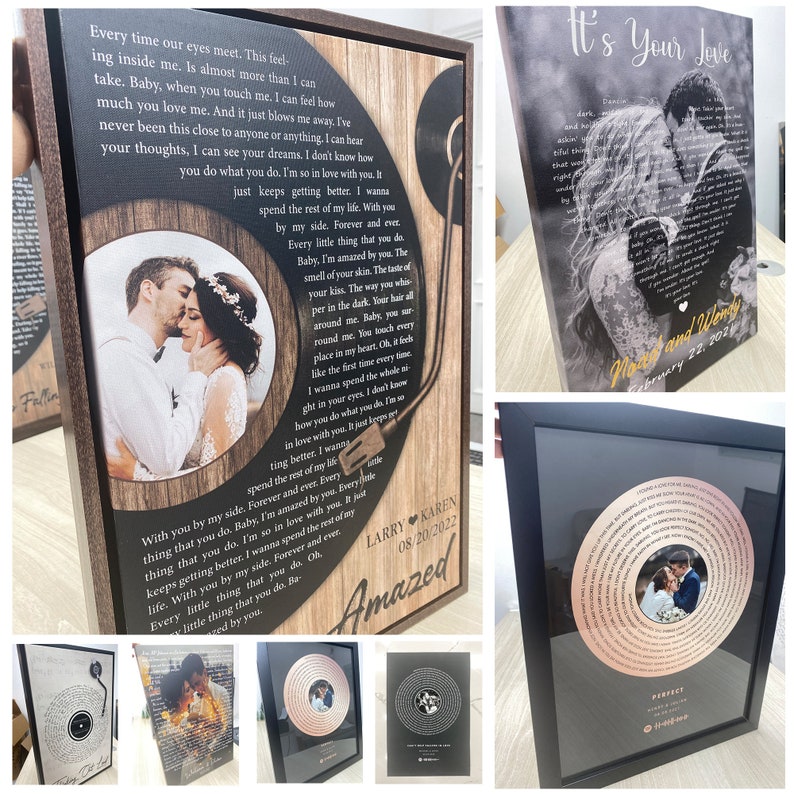 Custom Song Lyrics With Photo Personalized First Dance Favorite Song