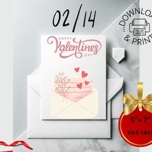 Carta regalo digitale per San Valentino / Download PDF immediato / Design stampabile 5x7 / Idea regalo unica ed ecologica