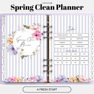 Cleaning Planner | Cleaning Checklist | Cleaning Schedule | Weekly House Chores | Monthly Cleaning Planner | Household Planner Printable